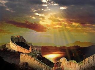 Badaling Great Wall under Sunshine