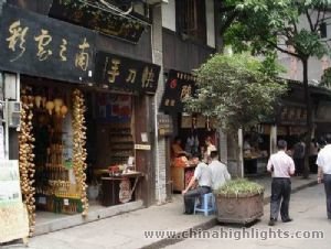 Walk on Ciqikou Old Town. 