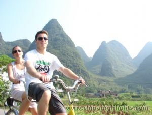 biking in the wild nature in Yangshuo