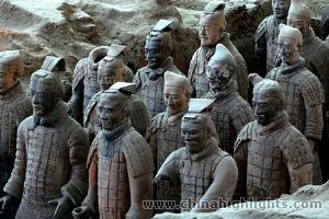 Appreciate the marvelous Terracotta warriors in full battle array of Emperor Qins tomb.